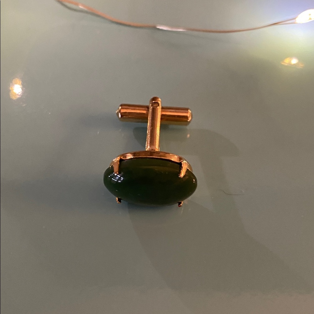 Genuine Jade Cufflinks & Tie Tack - Picture 11 of 13